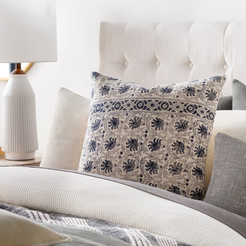 Livabliss Mikail Global Detailed Block Printed Throw Pillow