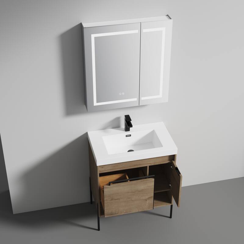Blossom Turin 30 Inch Freestanding Bathroom Vanity with Acrylic Sink