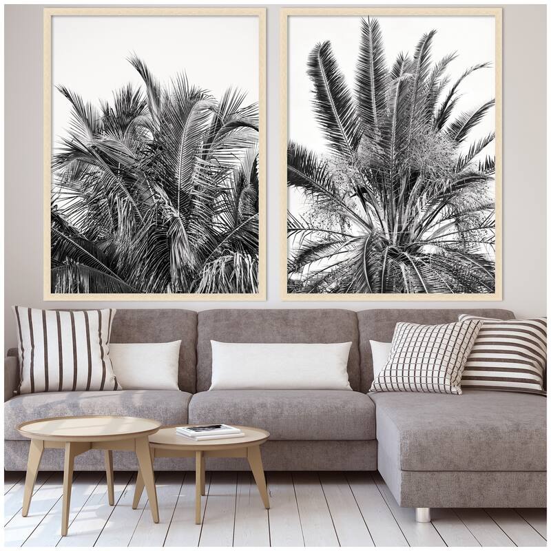 Kate and Laurel Palm No. 13 & 15 2 Piece Framed Wall Art Print Set by Alicia Bock