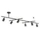 preview thumbnail 2 of 5, West 64" Matte Black 6-Light Track Lighting with 2x Center Swivel Bars