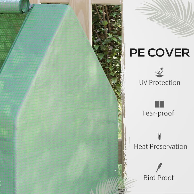 Outsunny Raised Steel Garden Bed with Greenhouse Cover - 50" L x 37.5" W x 36.25" H