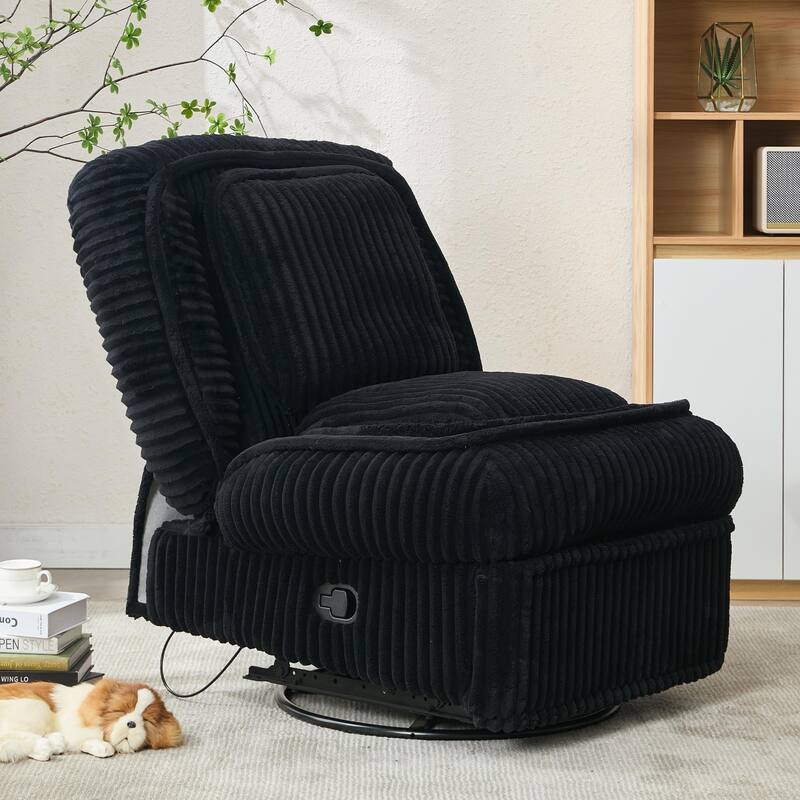 360° Swivel Rocking Single Sofa,Recliner Sofa, Manual Glider Rocking Armless Chair,Living Room Office