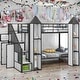preview thumbnail 2 of 22, Metal Twin over Twin Castle-shaped Bunk Bed with Wardrobe and Multiple Storage