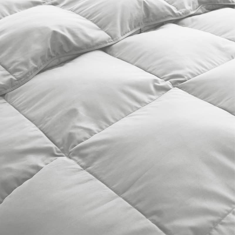 All-Season Medium Warmth White Goose Down Comforter with Premium Fabric