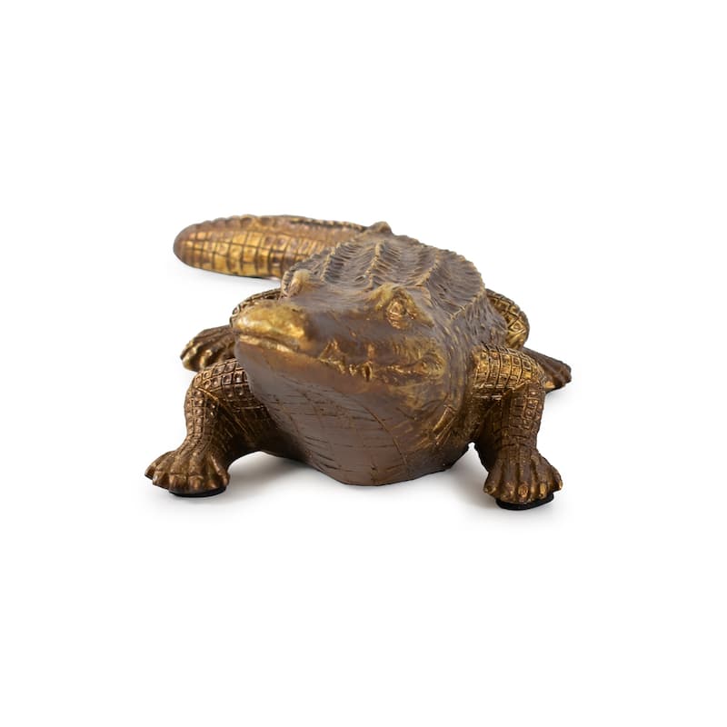 Allan Andrews Antiqued Gold Crocodile Sculpture