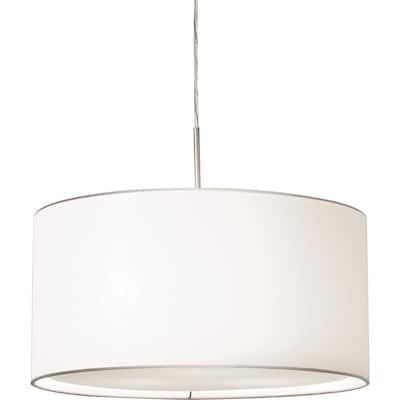 Mae Satin Nickel Pendant with White Linen