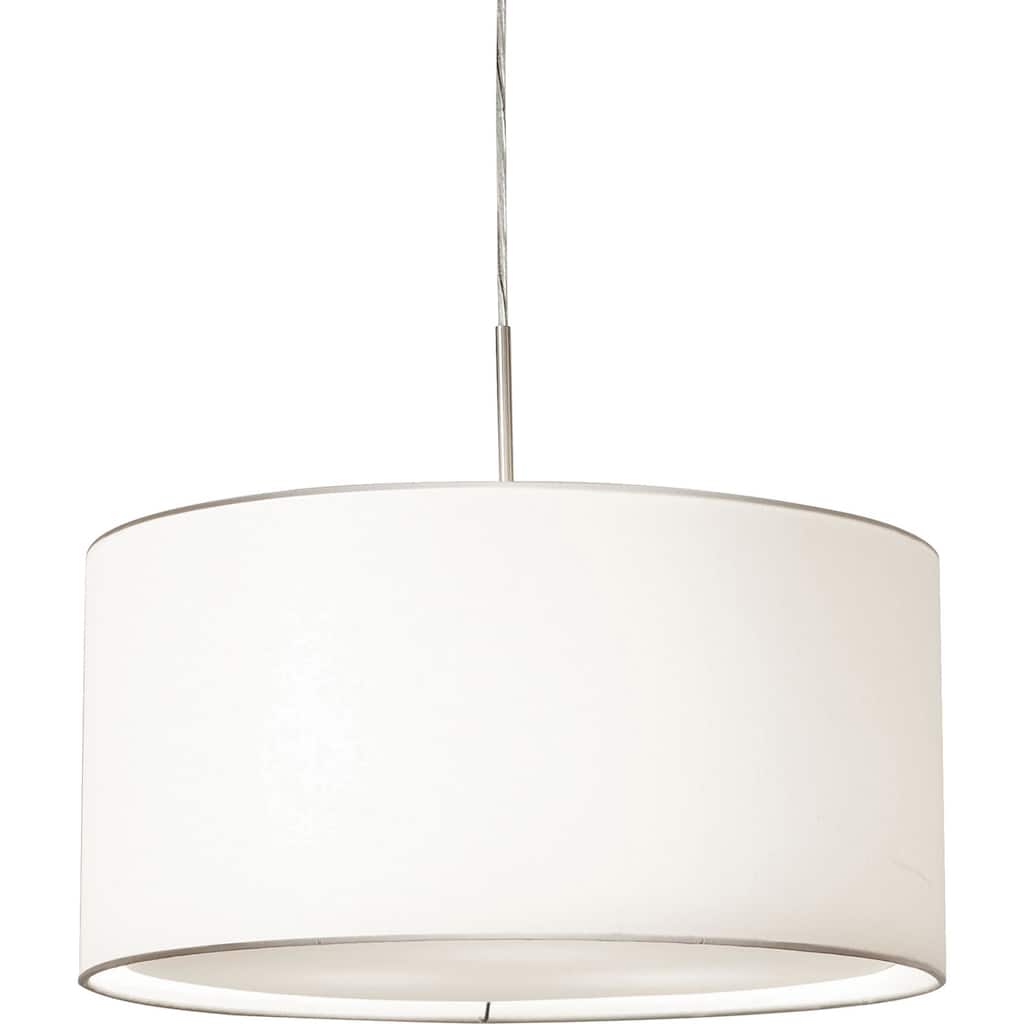 Mae Satin Nickel Pendant with White Linen