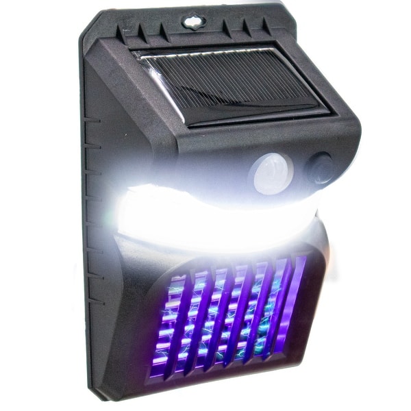 Solar Mosquito Zapper w/ LED Sensor Light UV Patio Insect Deterrent ...