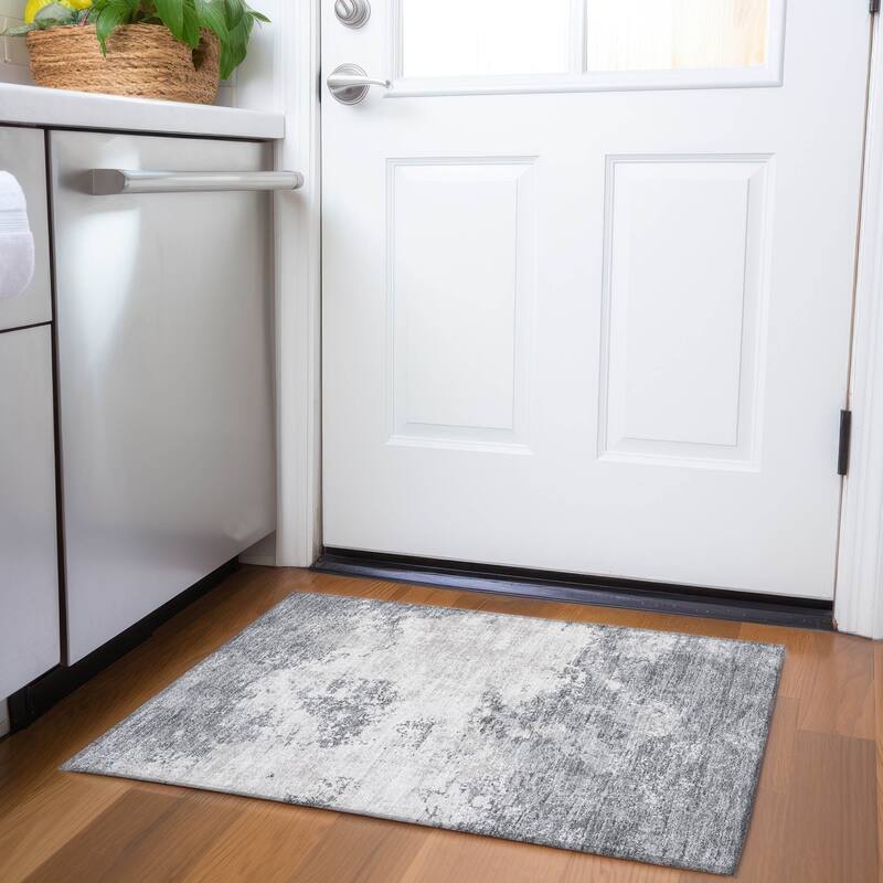 Premium Washable Super Soft Abstract Solid Mayfield Rug - Gray - 1'8" x 2'6"