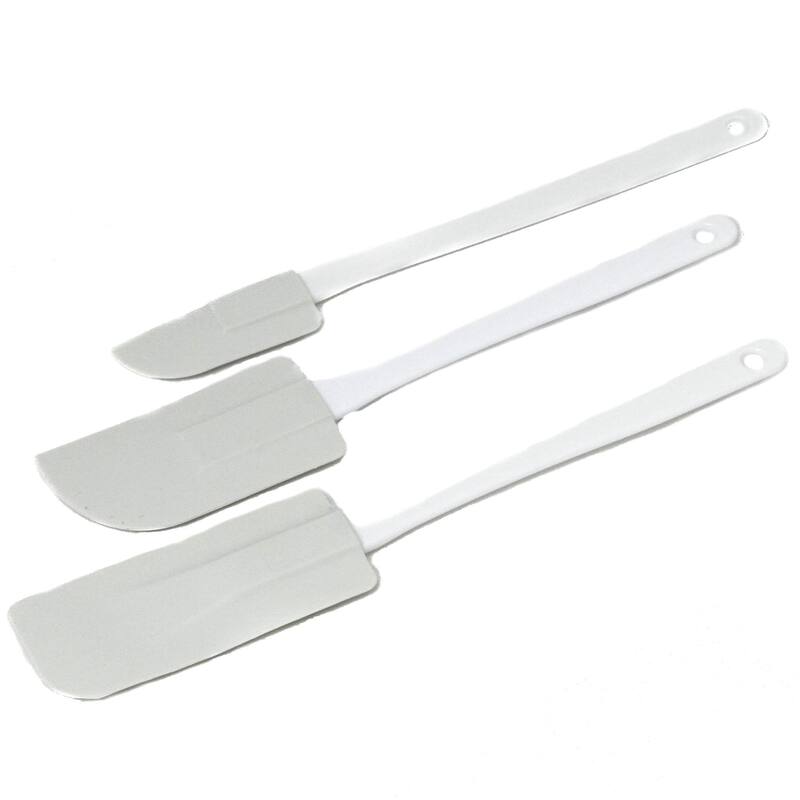 Chef Craft 3 Piece Flexible Blade Bowl Scraper / Spatula Set - White