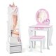 preview thumbnail 1 of 16, Costway Kids Vanity Set Princess Makeup Dressing Table & Chair Set - See Details White