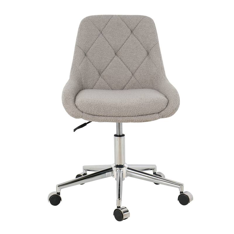 Grey Teddy 22.3" Tufted Accent Chair with Chrome Legs