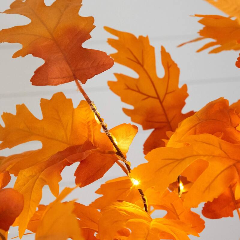 Pre-Lit Autumn Artificial Maple Fall Tree - 5' - Warm White LED Lights