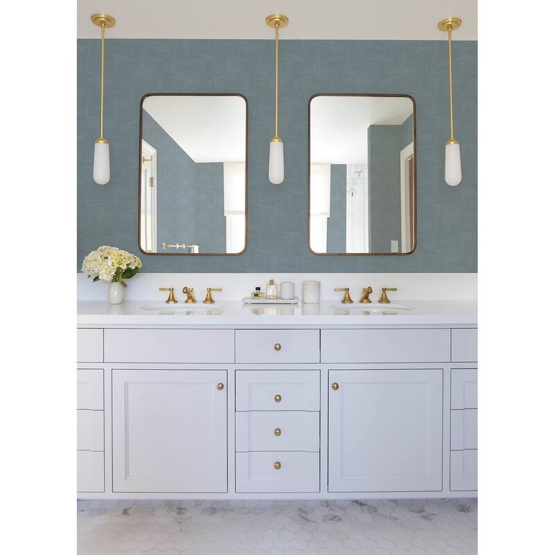 A-Street Prints Reid Sky Blue Woven Geometric Wallpaper