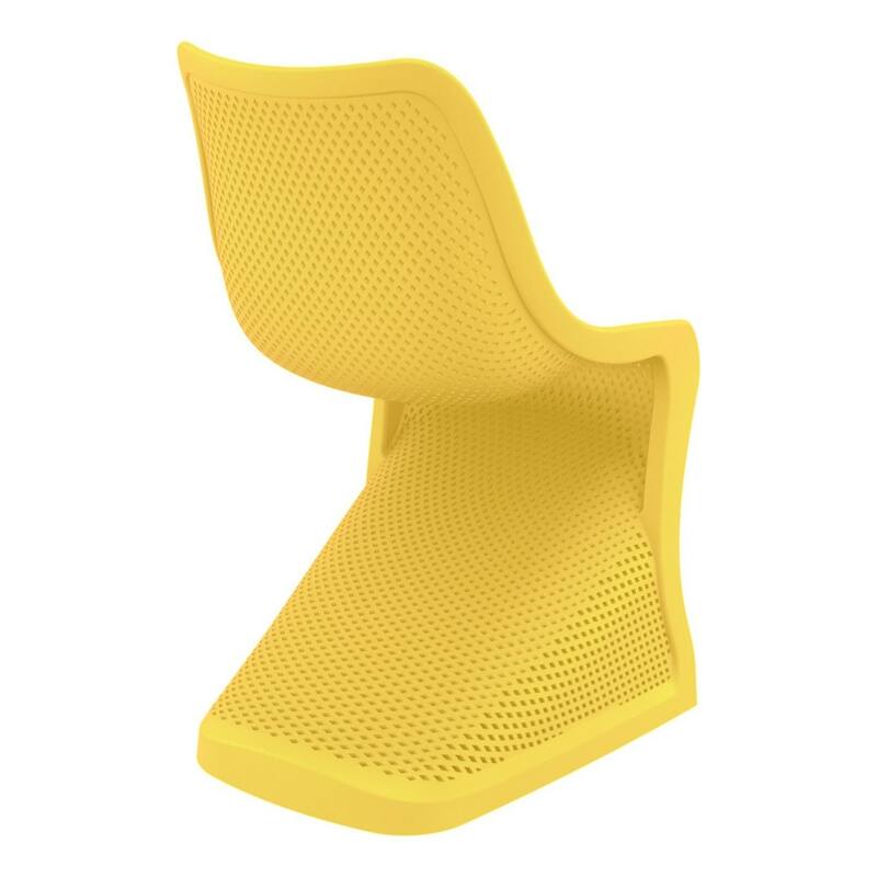 33.5" Yellow Outdoor Patio Dining Chair