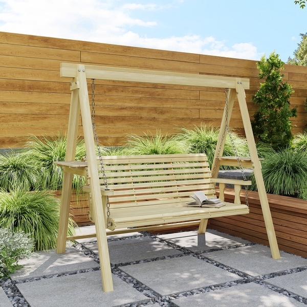 Outsunny 2-Seat Porch Swing with Stand - Thumbnail 4