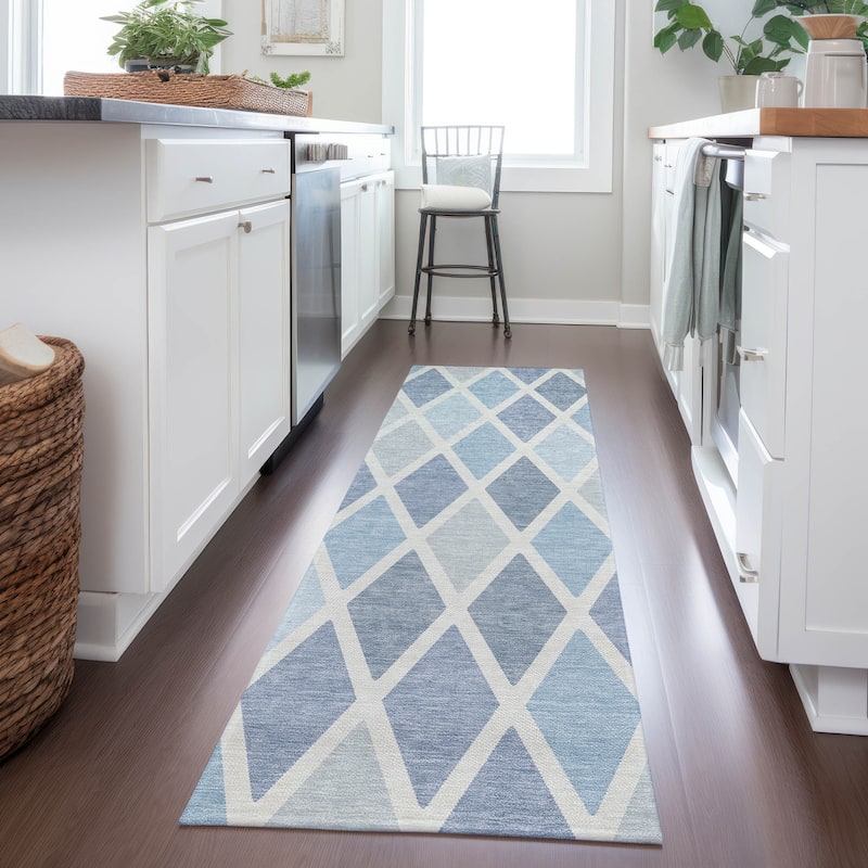 Machine Washable Indoor/ Outdoor Chantille Prism Diamond Rug
