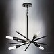 preview thumbnail 3 of 3, Luxury Mid Century Modern Chandelier, 10.5H x 22.055W, with Minimalist Style, Matte Black, UHP4426 by Urban Ambiance