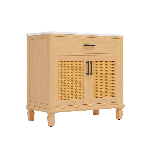 slide 2 of 20, 36"Freestanding Bathroom Vanity with Ceramic Sink Natural