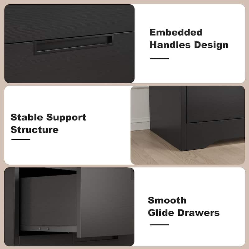 4 Drawer Dresser for Bedroom, Living Room, Nursery, Black