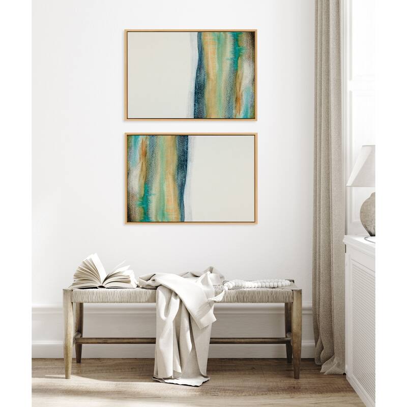 Kate and Laurel Sylvie Foggy Mountain Framed Canvas by Xizhou Xie