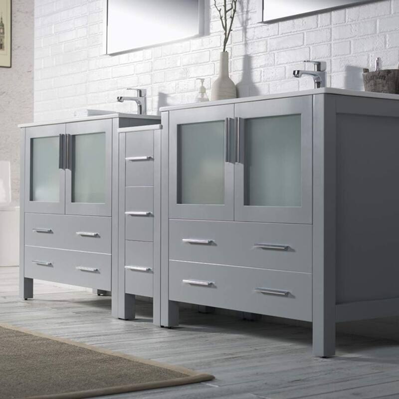 Blossom Sydney 84" Solid Wood Double Sink Bathroom Vanity with Cabinet
