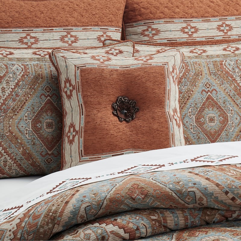 Jackson Lodge 18" Square Decorative Throw Pillow - Polyester - Clay - Accent