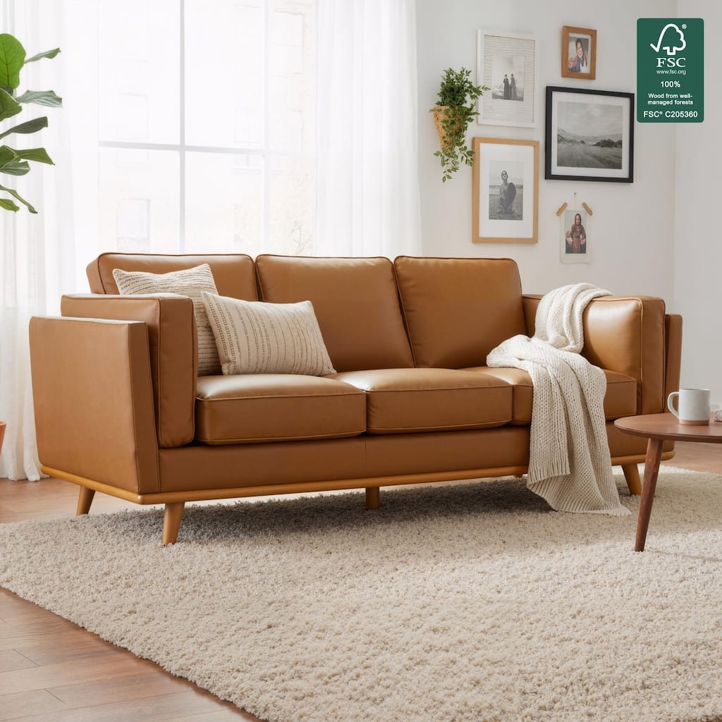 MCombo Napa Leather Couch, Leather Sofa