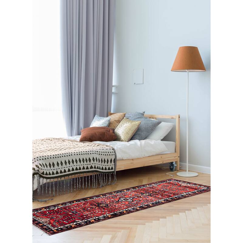 ECARPETGALLERY Hand-knotted Andelz Red Wool Rug - 3'7 x 10'7