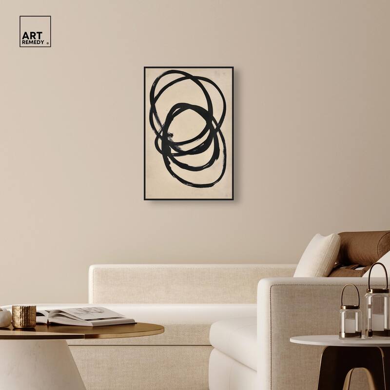 Beige Black II Canvas by Art Remedy