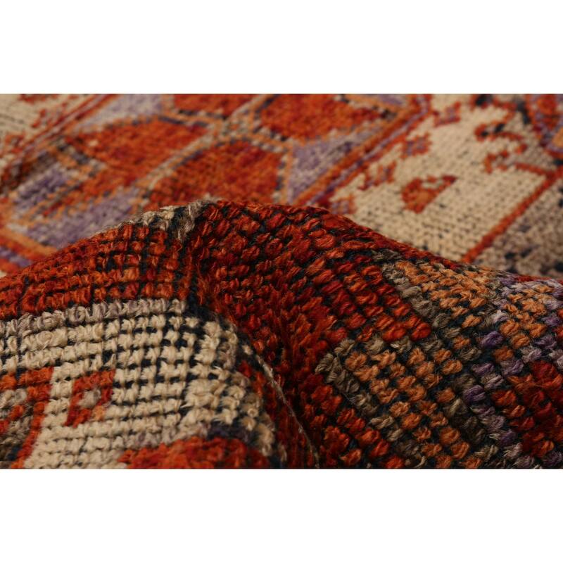 ECARPETGALLERY Hand-knotted Melis Vintage Red Wool Rug - 3'11 x 12'4