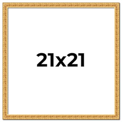 21x21 Frame Gold Real Wood Picture Frame Width 1 inches | Interior