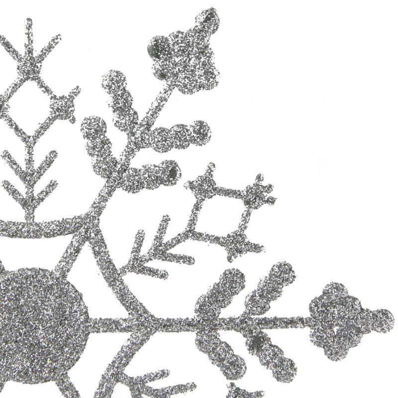 24ct Glitter Snowflake Christmas Ornaments 4"