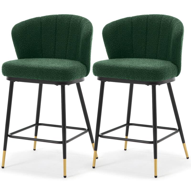26" Boucle Fabric Counter Height Bar Stools, Set of 2/3/4 - 35.83"H x 22"W x 20.28"D