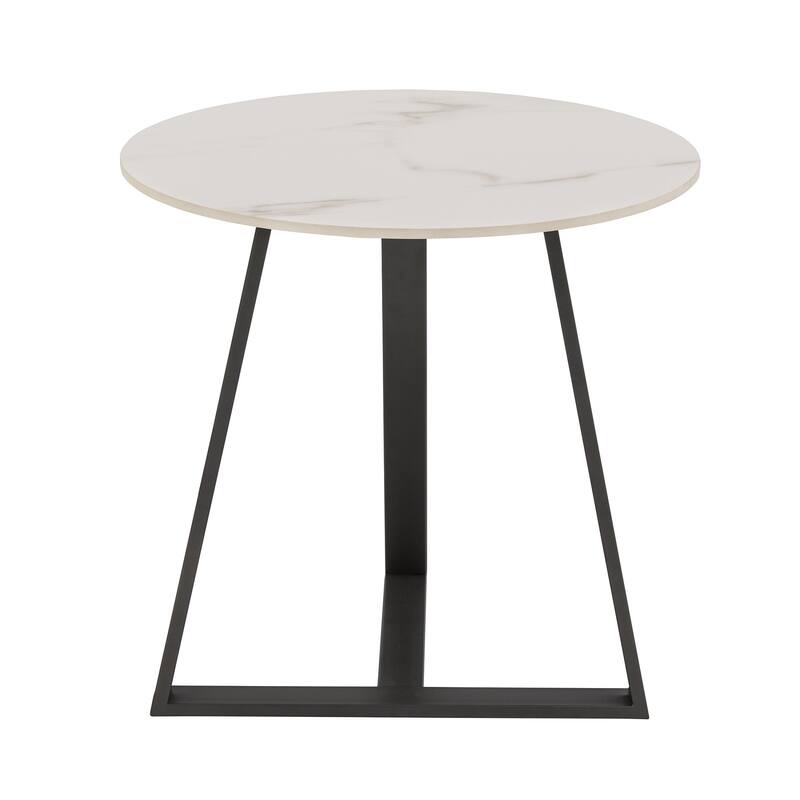 Jurmala Glossy Sintered Stone with Grey Metal Base Tables by iNSPIRE Q Modern