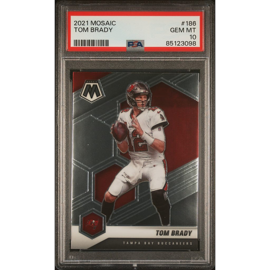 Tom Brady 2021 Panini Mosaic Football Card #186 Graded PSA 10 - 8'6" x 11'6"