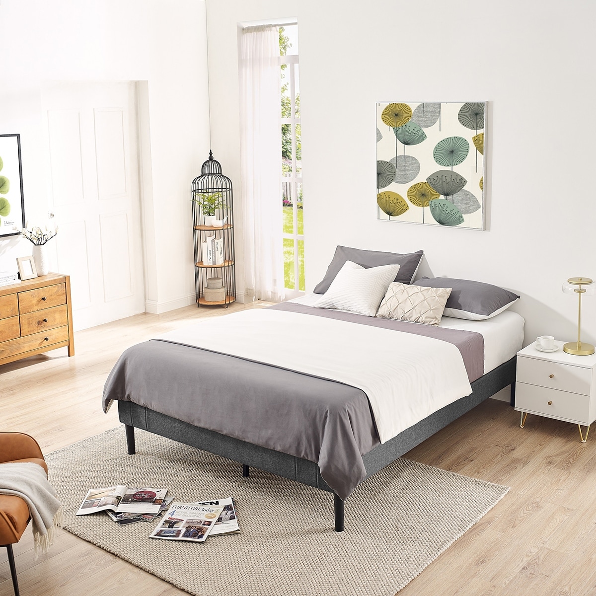 MUSEHOMEINC Tufted Upholstered Platform Bed Frame - On Sale