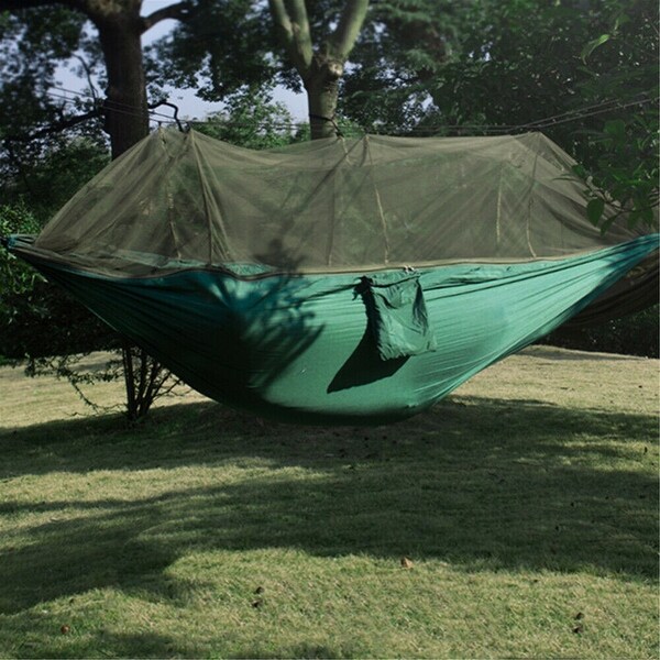Portable Double Hammock with Mosquito Net Netting Hanging Bed Outdoor Camping US 