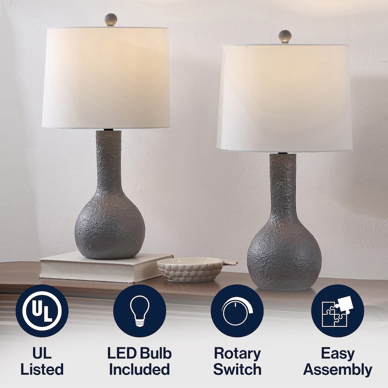 Katee 24.75" Resin/Metal Gourd LED Table Lamp, (Set of 2), By JONATHAN Y