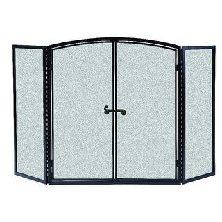Panacea Black/Gray Matte Metal Fireplace Screen