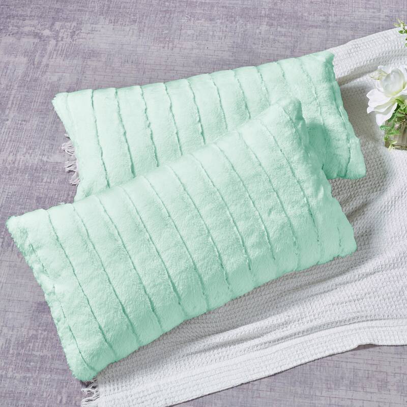 Serenta SuperMink Solid Color Throw Pillow Shell Cushion Cover Set