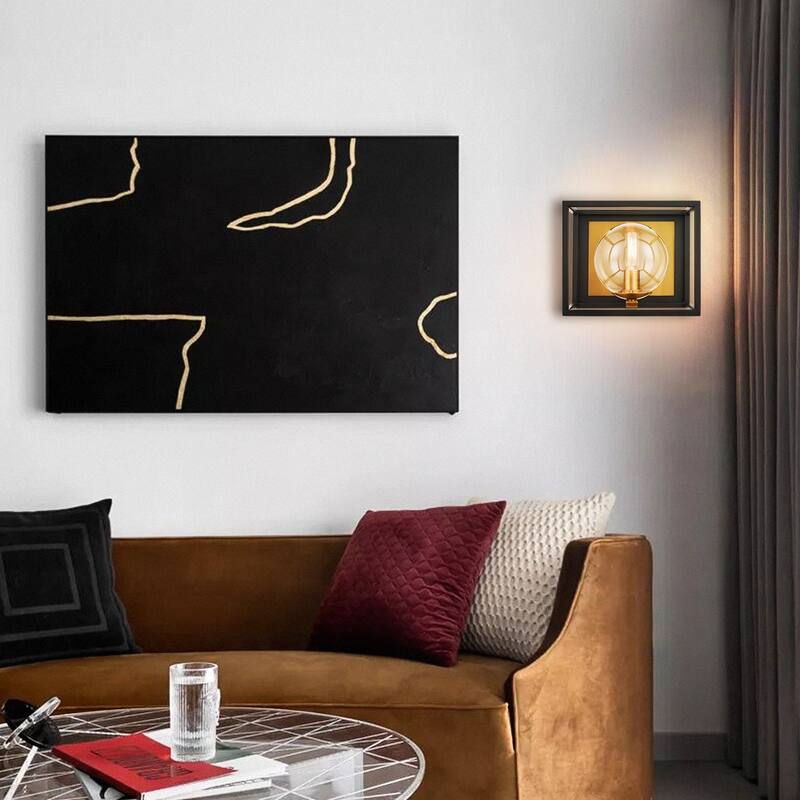 Light Society Vinn 1-Light Vanity Light - Black/Brushed Brass