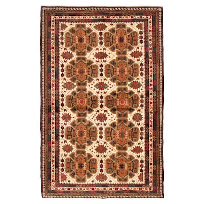 Teimani Ivory Rug 3'9" x 5'11" - 3'9 x 5'11