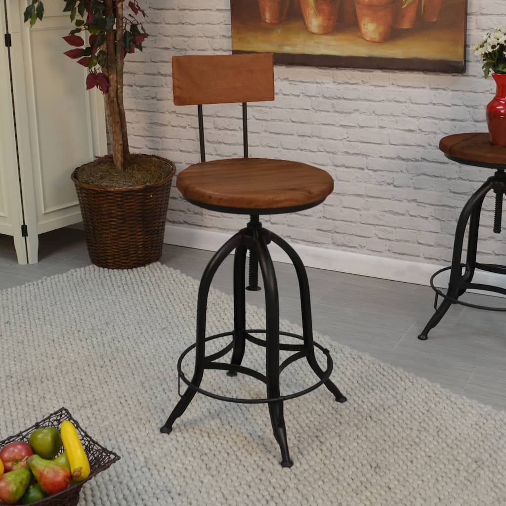 Adjustable Round Wood Back Ryder Stool