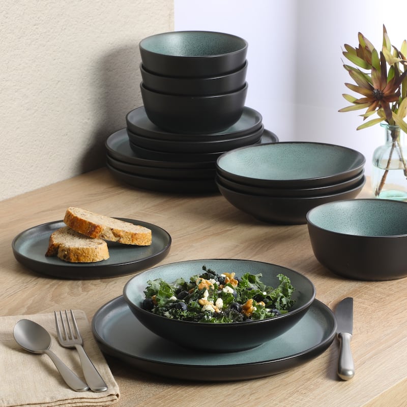 Gibson Elite Tribeca Loft 16-Piece Dinnerware Set - Modern Rustic Tableware for 4, Dishwasher & Microwave Safe