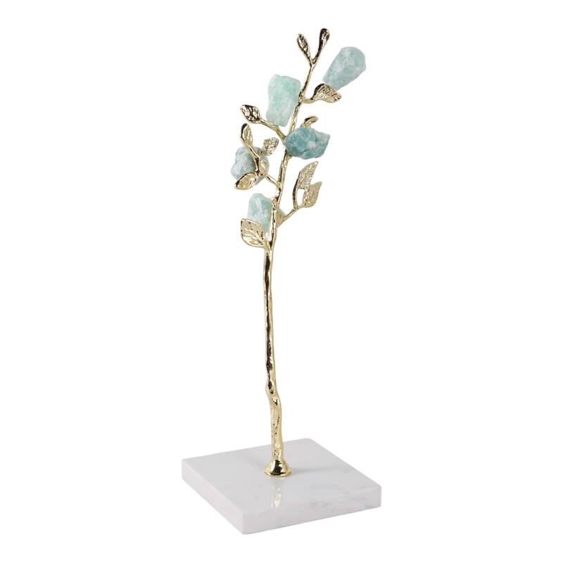 Metal Tree Sculpture on Marble Base Charming Living Room, Office, Home Decor