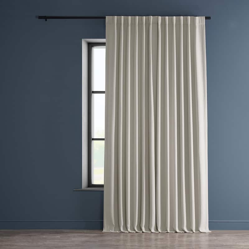 Exclusive Fabrics Faux Linen Extra Wide Room Darkening Curtains (1 Panel) - 100 X 108 - Birch