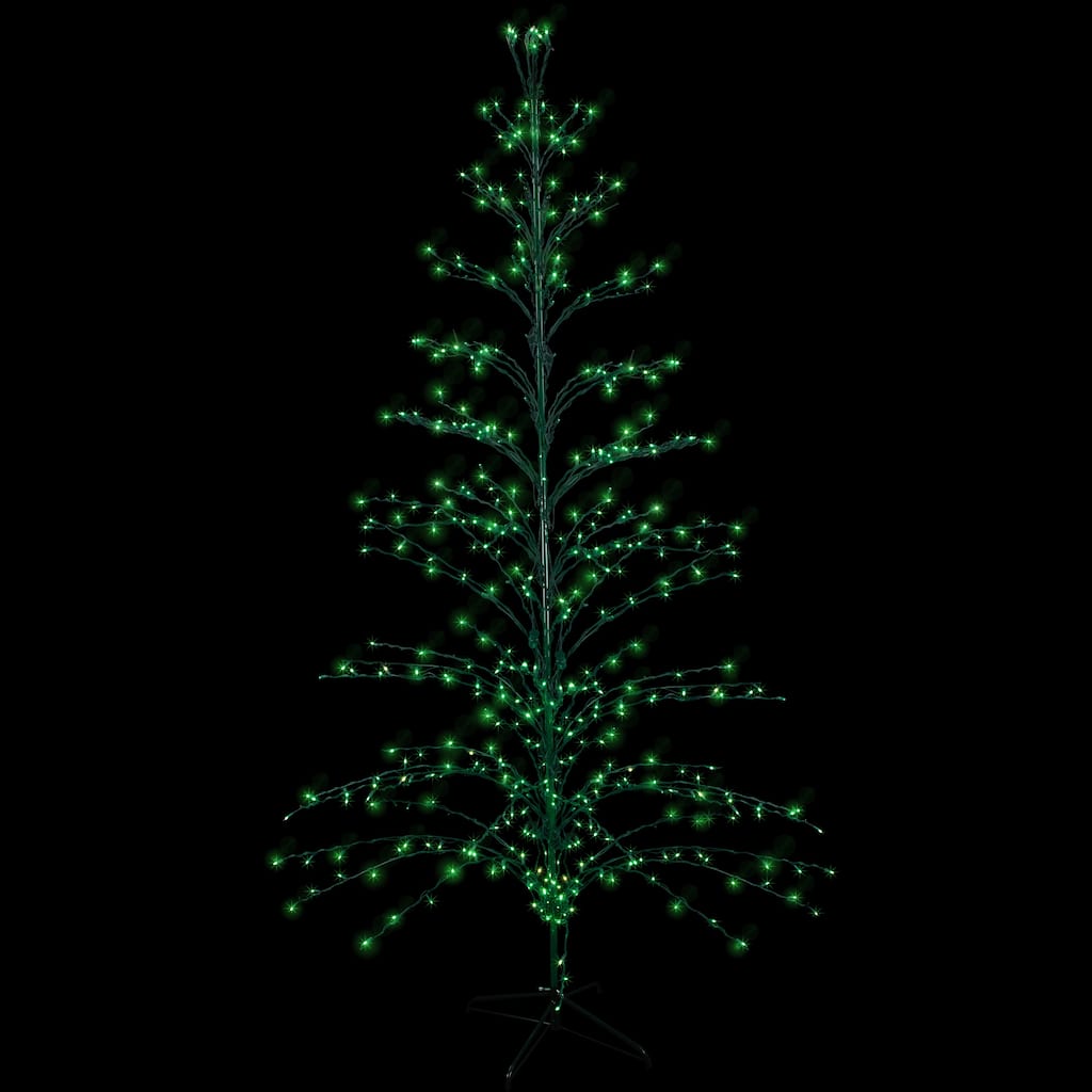 9' Black Pre-Lit Artificial Cascade Twig Christmas Tree - Green Lights - 9 Foot