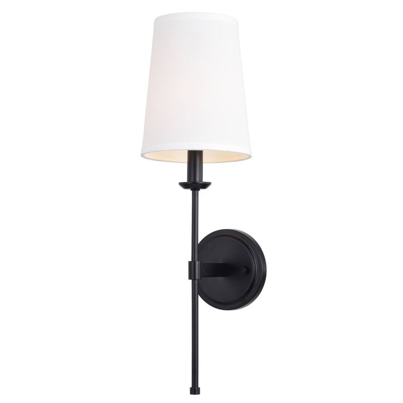 Camden 1 Light Wall Sconce Fixture White Linen Fabric Shade, LED Compatible