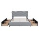 preview thumbnail 6 of 14, Queen Size PU Leather Upholstered Platform Bed with 4 Drawers